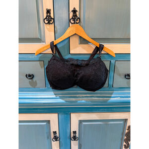 Women's Bali Black Lace Underwire Bra 38DD